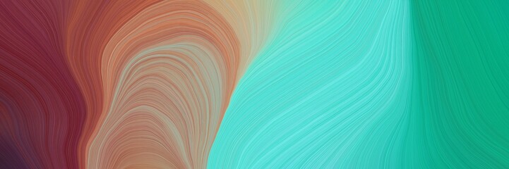 Leinwandbilder - colorful and elegant vibrant background graphic with modern waves background illustration with medium turquoise, rosy brown and old mauve color