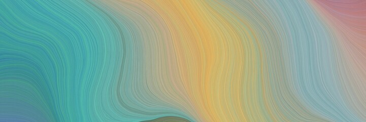 Poster - colorful and elegant vibrant abstract artistic waves graphic with modern soft curvy waves background design with dark gray, blue chill and cadet blue color