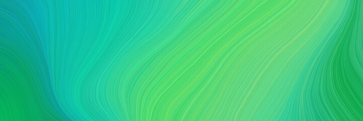 Wall Mural - colorful and elegant vibrant background graphic with elegant curvy swirl waves background design with medium sea green, light sea green and pastel green color
