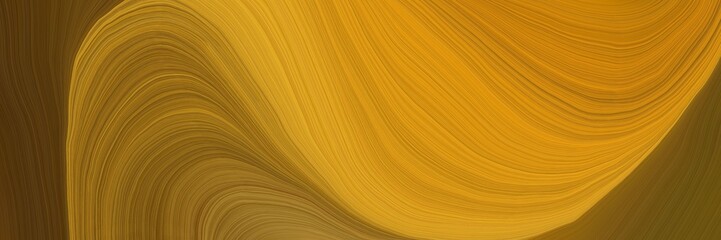 Aufkleber - colorful and elegant vibrant creative waves graphic with smooth swirl waves background illustration with dark golden rod, chocolate and brown color