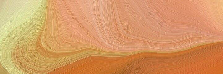 Poster - colorful and elegant vibrant abstract artistic waves graphic with contemporary waves illustration with dark salmon, pale golden rod and coffee color