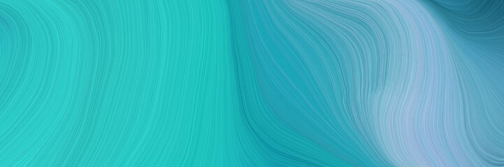 Fototapete - colorful and elegant vibrant background graphic with curvy background design with light sea green, sky blue and cadet blue color