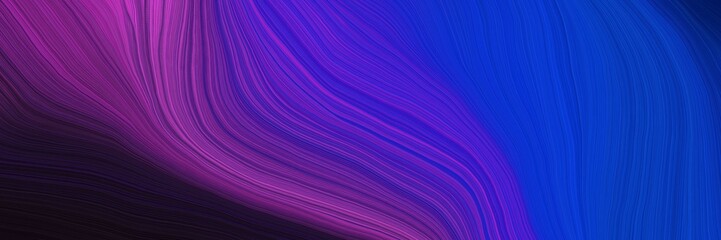 Aufkleber - colorful and elegant vibrant abstract art waves graphic with elegant curvy swirl waves background illustration with strong blue, very dark pink and moderate violet color