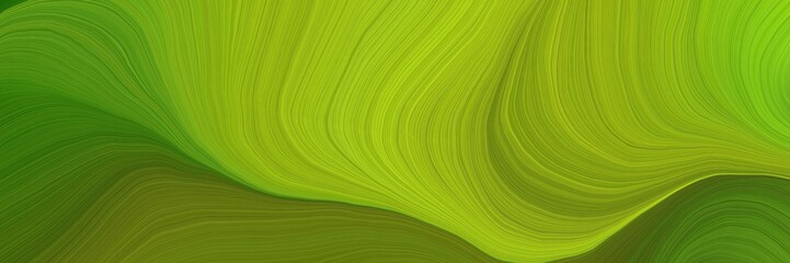 Aufkleber - colorful and elegant vibrant creative waves graphic with modern soft curvy waves background design with olive drab, yellow green and forest green color