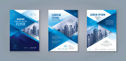 Wall Mural - business leaflet brochure flyer template design set. corporate flyer template a4 size
