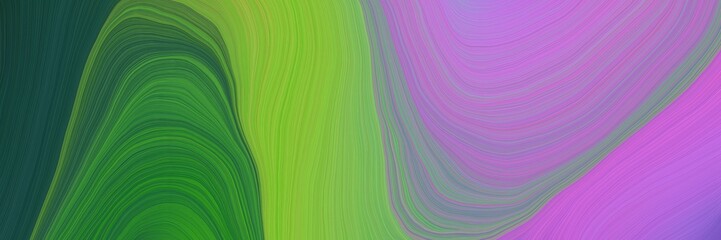 Poster - colorful and elegant vibrant artistic art design graphic with contemporary waves illustration with medium purple, dark slate gray and moderate green color