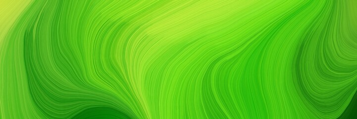 Poster - colorful and elegant vibrant creative waves graphic with modern soft swirl waves background design with moderate green, lime green and green yellow color