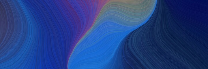 Poster - colorful and elegant vibrant artistic art design graphic with curvy background illustration with midnight blue, strong blue and old lavender color