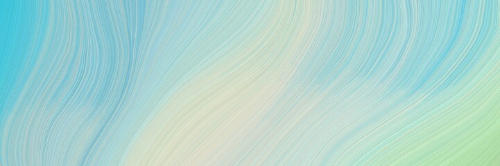 Poster - colorful and elegant vibrant artistic art design graphic with modern waves background illustration with pastel blue, light gray and medium turquoise color