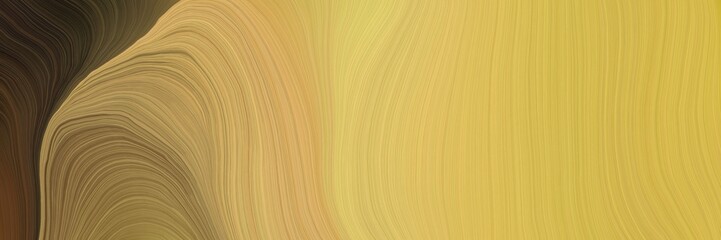 Aufkleber - colorful and elegant vibrant abstract art waves graphic with elegant curvy swirl waves background design with dark khaki, very dark green and pastel brown color