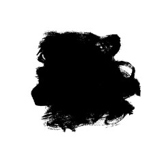 Wall Mural - vector black paint, ink brush stroke, messy shape. dirty grunge design element, background for text.