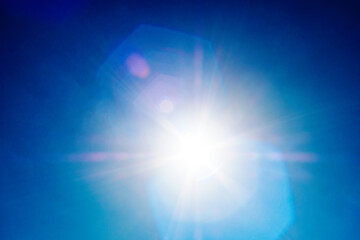 shining sun at clear blue sky