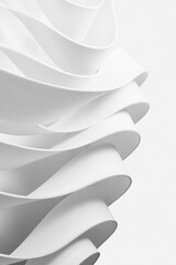 Wall Mural - Structure with wavy white elements, abstract background..