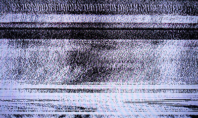 Poster - glitch art scan line background. tv scan line monitor for old technology concept. old damaged monito