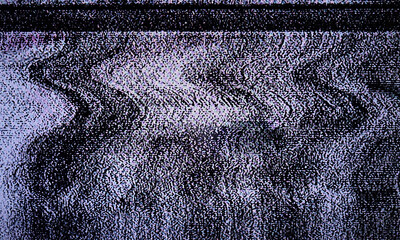 Poster - Glitch art scan line background. TV scan line monitor for old technology concept. Old damaged monitor line spots for aesthetic design.