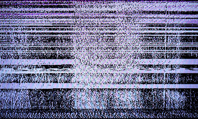 Poster - glitch art scan line background. tv scan line monitor for old technology concept. old damaged monito