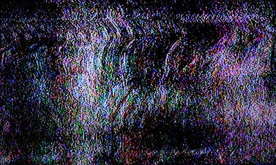 Poster - glitch art scan line background. tv scan line monitor for old technology concept. old damaged monito