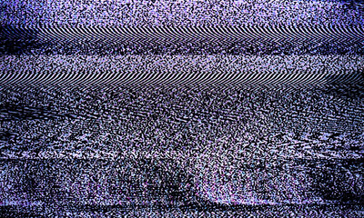 Poster - Glitch art scan line background. TV scan line monitor for old technology concept. Old damaged monitor line spots for aesthetic design.