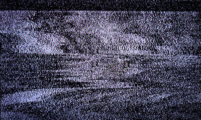 Poster - Glitch art scan line background. TV scan line monitor for old technology concept. Old damaged monitor line spots for aesthetic design.