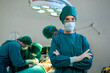 © visoot - Surgeons in uniform ready to work on background in operating room before surgery.