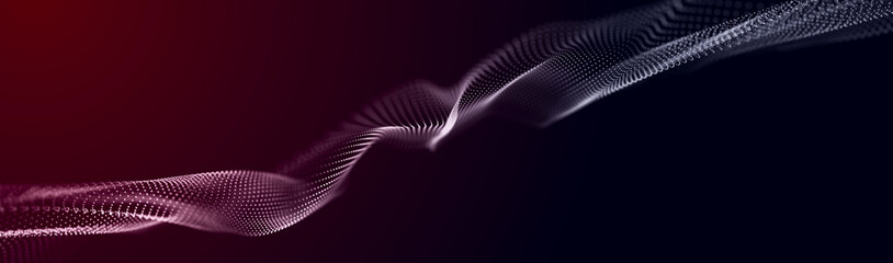 Leinwandbilder - Futuristic wave. Abstract technology background. 3D visualization of big data. Analytical presentation.3D rendering.