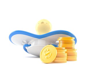 Poster - Pacifier with stack of coins