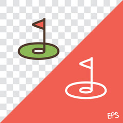 Poster - Linear vector icon with golf