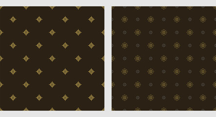 Two dark background patterns wallpaper texture seamless pattern, vector backgrounds