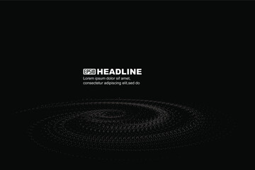 Poster - Dot line particle vortex, internet technology big data background.