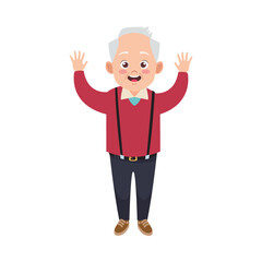 Wall Mural - happy old grandfather avatar character