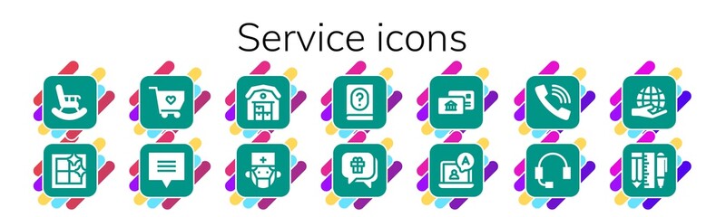 Canvas Print - service icon set