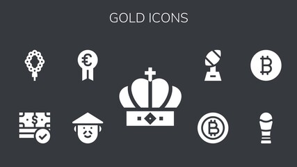 Poster - Modern Simple Set of gold Vector filled Icons