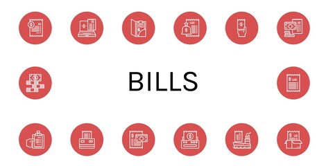 Canvas Print - bills simple icons set