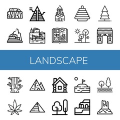 Wall Mural - landscape icon set