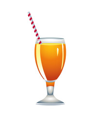 Sticker - fresh tropical cocktail cup icon