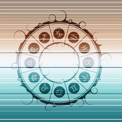 Wall Mural - Astrological symbols in the circle. Astrology concept