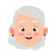 Wall Mural - cute happy grandmother head avatar character