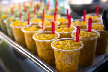 cup of steamed sweet corn