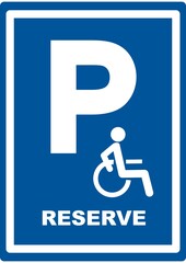 Wall Mural - road sign, parking lot for wheelchair users, eps.