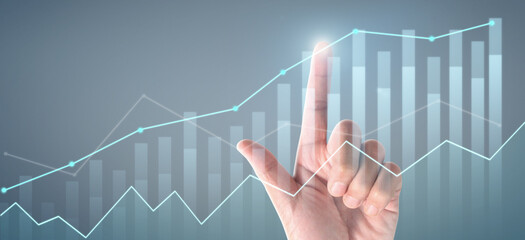 Plan graph growth and increase of chart positive indicators