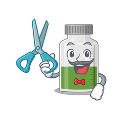 Sticker - Vitamin syrup cartoon character design as talented barber