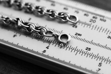Silver Chain On The Measuring Device.