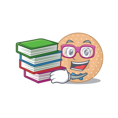 Canvas Print - Rounded bandage student mascot design read many books when study at home