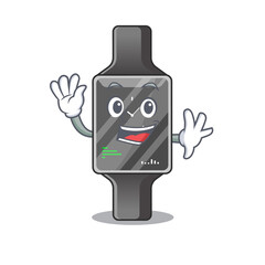 Canvas Print - A charismatic smart watch mascot design concept smiling and waving hand