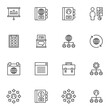 © alekseyvanin - Corporate management line icons set, outline vector symbol collection, linear style pictogram pack. Signs, logo illustration. Set includes icons as teamwork group, team leader, business contact book