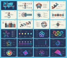 Wall Mural - set of planning or startup concept infographic charts. business diagrams for presentation slide temp