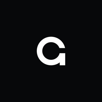 Minimal elegant monogram art logo. Outstanding professional trendy awesome artistic G CG GC initial based Alphabet icon logo. Premium Business logo white color on black background