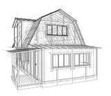 Fototapeta  - House sketch. 3D illustration