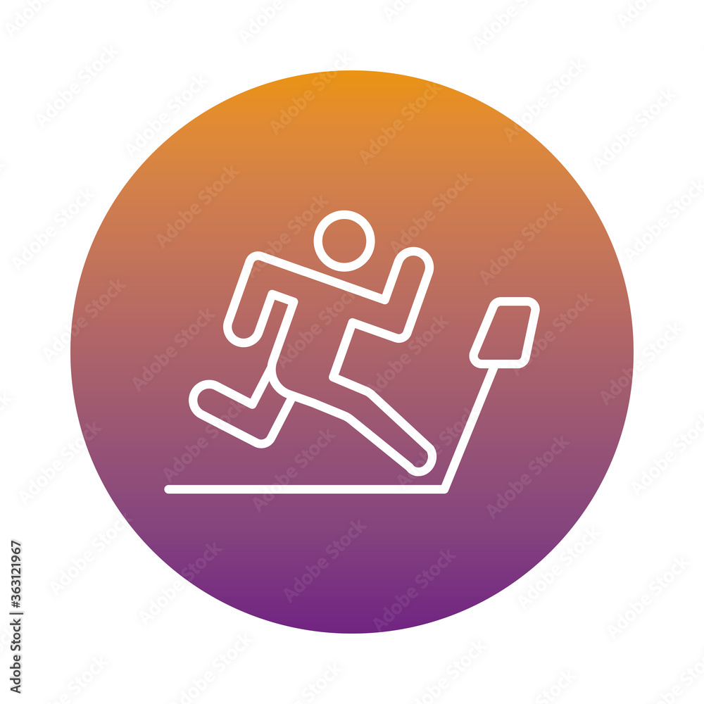 runner avatar figure in machine block style icon Stock Vector | Adobe Stock