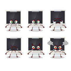 Sticker - Black polaroid cartoon character with various angry expressions